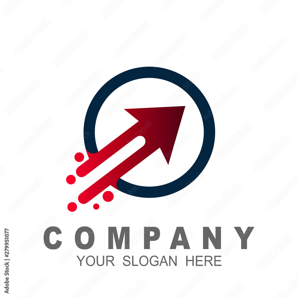 Arrow logo, circle and compass logo symbol and icon vector template Arrow logo, circle and compass logo symbol and icon vector template