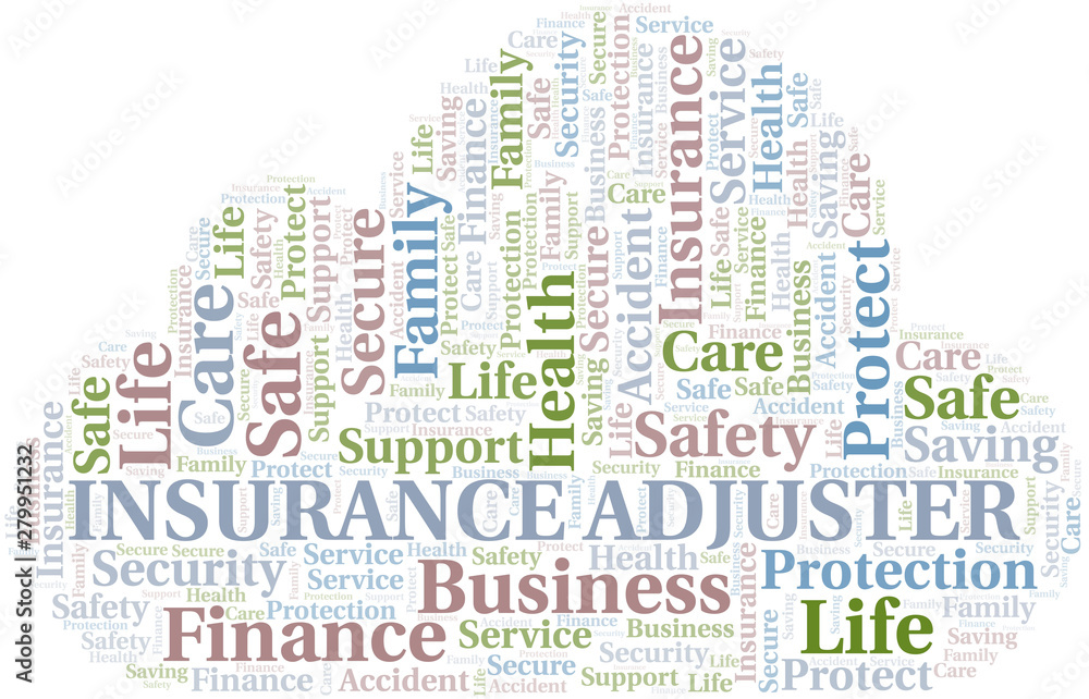 Obraz premium Insurance Adjuster word cloud vector made with text only.