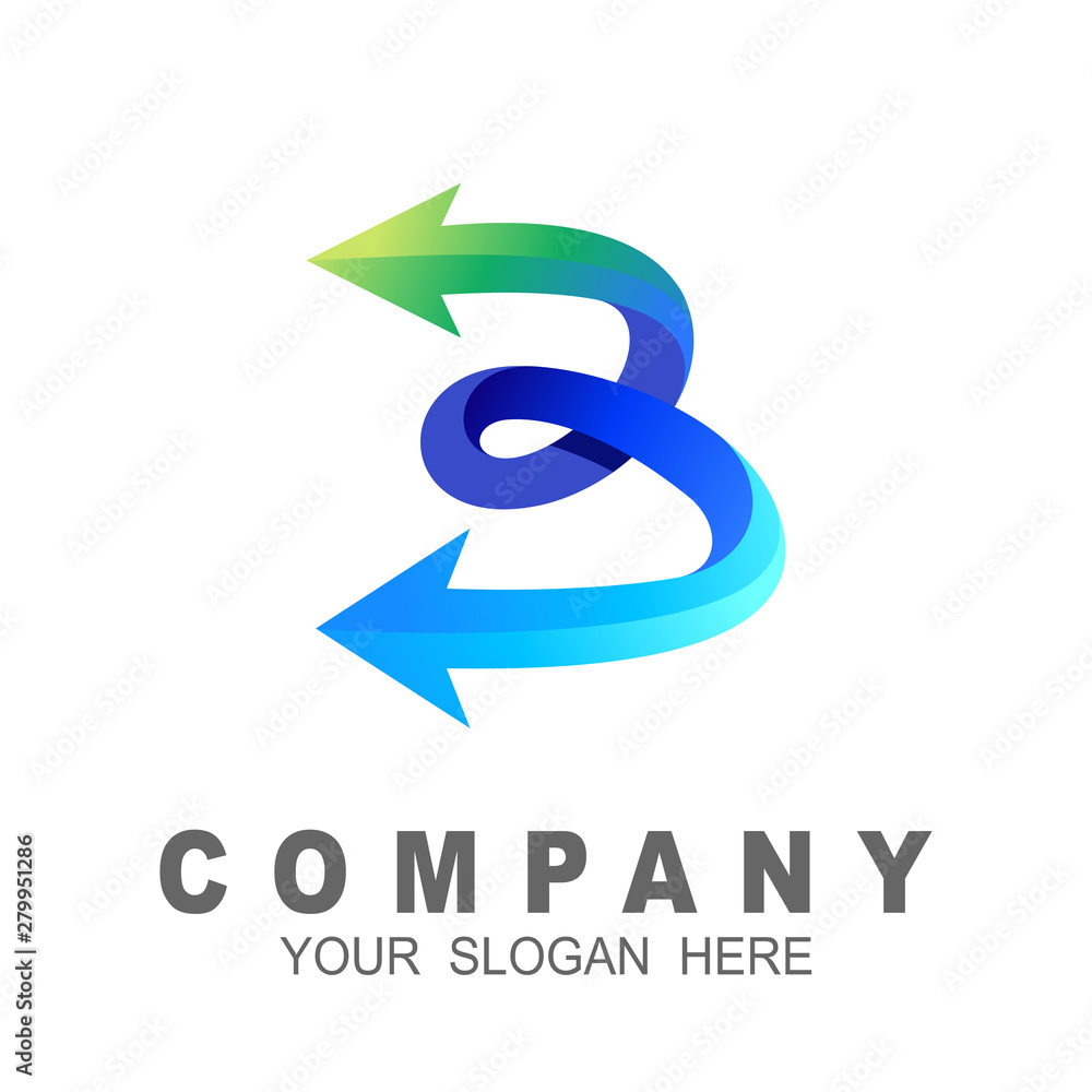 Letter b and arrow logo design vector, abstract logo design, fast icon Letter b and arrow logo design vector, abstract logo design, fast icon