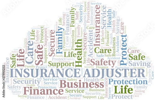 Insurance Adjuster word cloud vector made with text only.