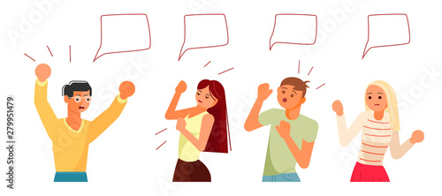 Diverse characters face emotion