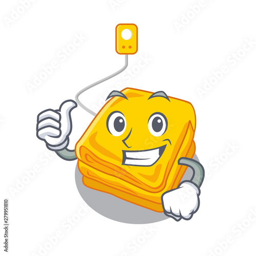 Thumbs up electric blanket isolated with the cartoon