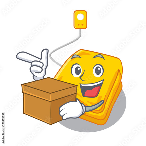 With box electric blanket isolated with the cartoon