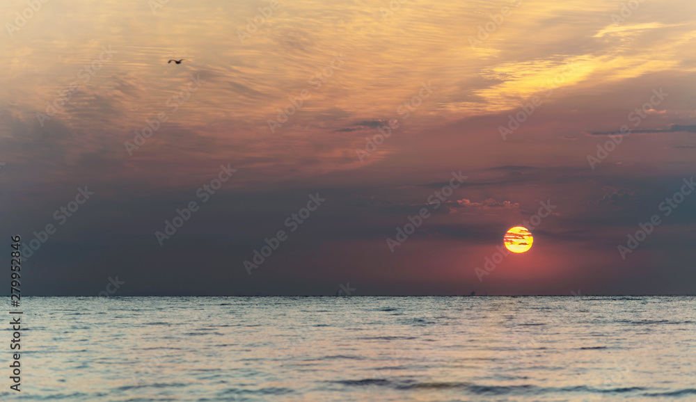 beautiful sunrise on the Mediterranean coast