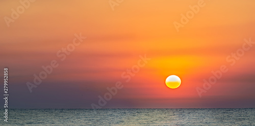 beautiful sunrise on the Mediterranean coast