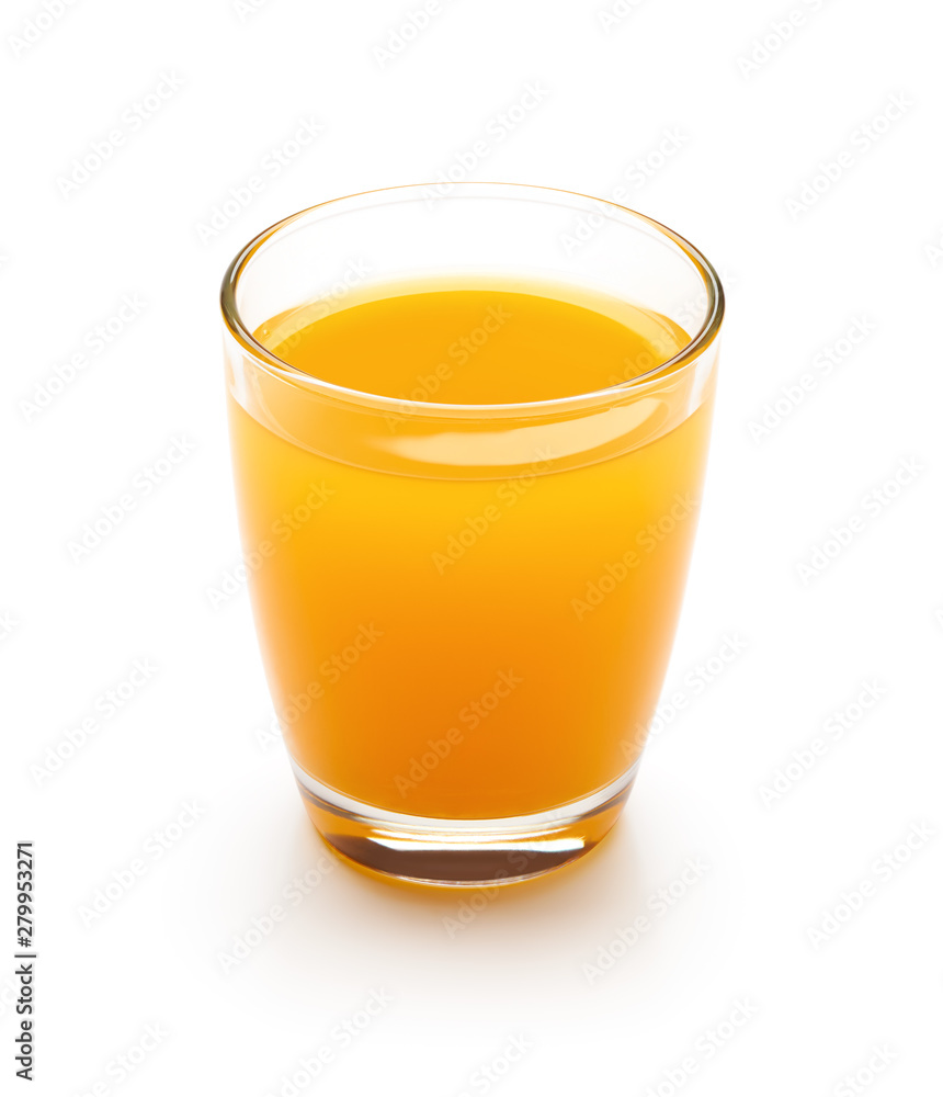 Glass of fresh orange juice isolated on white background Glass of fresh orange juice isolated on white background