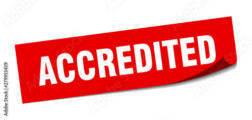 accredited sticker. accredited square isolated sign. accredited