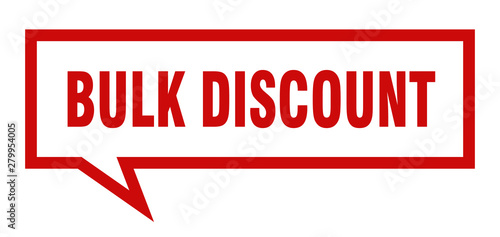 bulk discount sign. bulk discount square speech bubble. bulk discount