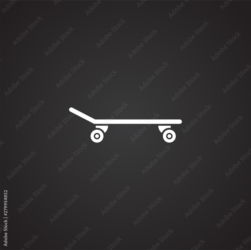 Skateboarding related icon on background for graphic and web design. Simple illustration. Internet concept symbol for website button or mobile app.