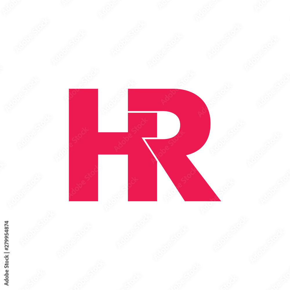 Obraz premium letter hr linked geometric logo vector
