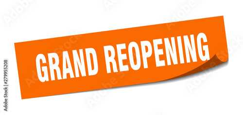 grand reopening sticker. grand reopening square isolated sign. grand reopening