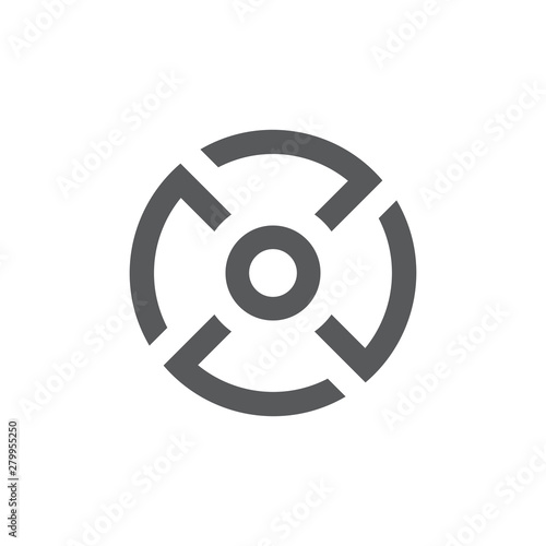 circle four arrows geometric logo vector