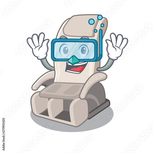 Diving massage chair in the mascot shape