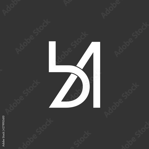 letter ba simple geometric line logo vector