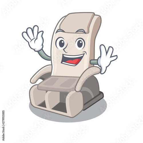 Waving massage chair in the mascot shape