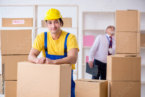 Professional movers doing home relocation