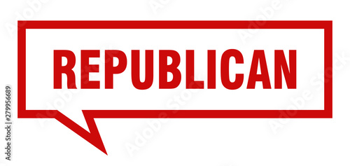 republican sign. republican square speech bubble. republican