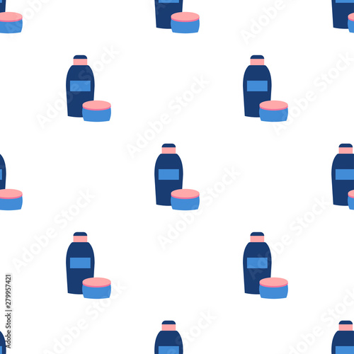 Seamless pattern for womens beuty salon or cosmetics store, hair salon. Vector illustration