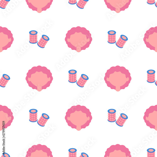 Seamless pattern for womens beuty salon or hair salon. Vector illustration