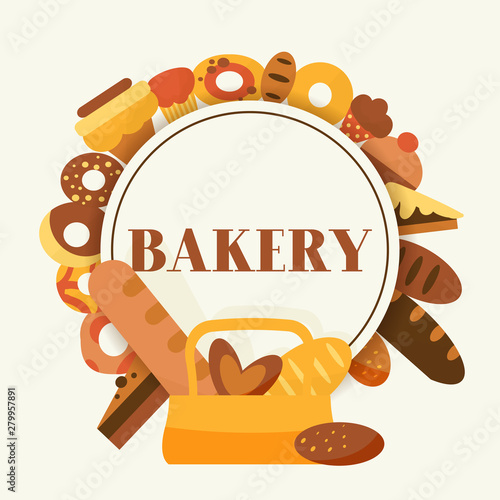Bread for bakery vector cartoon illustration. Rye, whole grain and wheat brea...