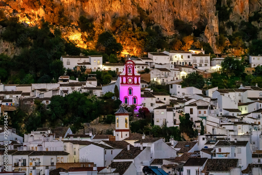 Ermita de San Antonio in Ubrique, Cadiz, Andalusia, Spain at night