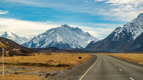 Exciting views in the national park area, mount cook, New Zealand.