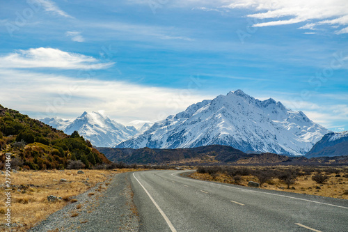 Exciting views in the national park area, mount cook, New Zealand.