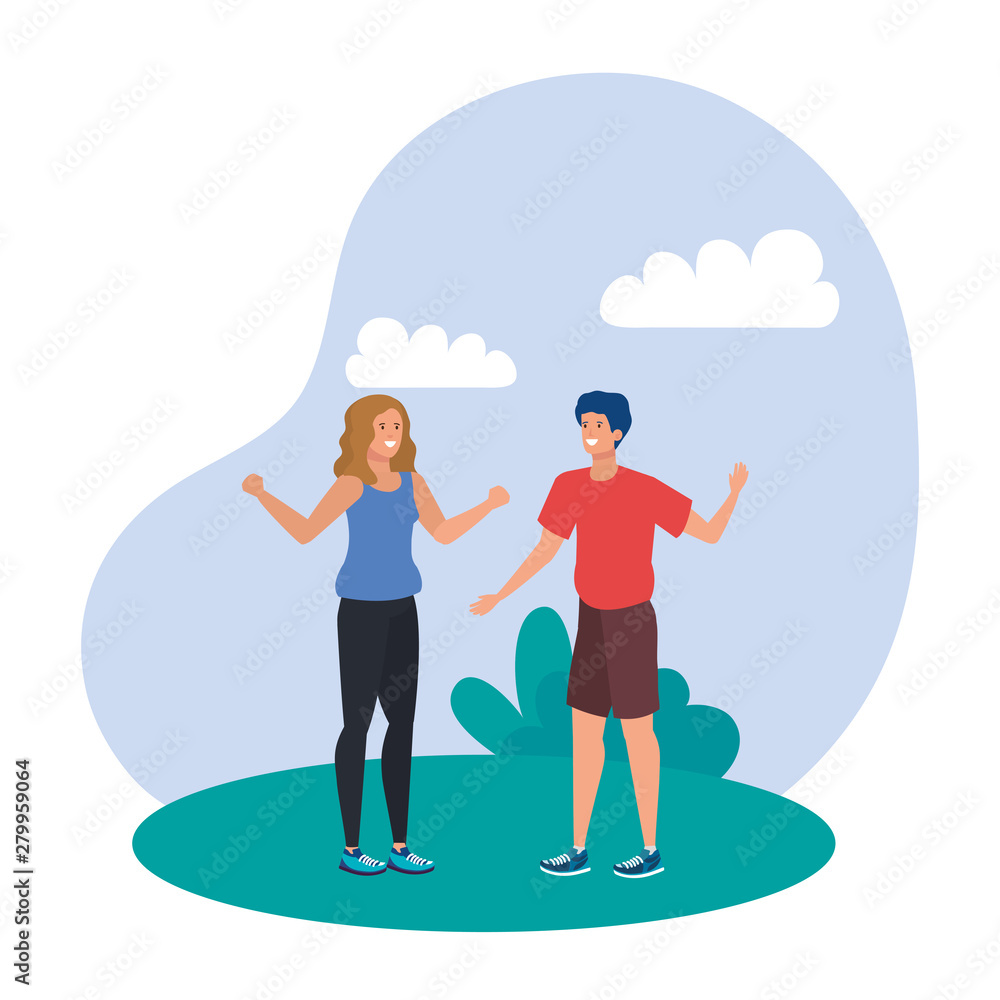 young lovers couple in the landscape young lovers couple in the landscape