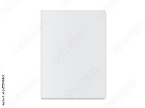 white magazine on white background mock up 