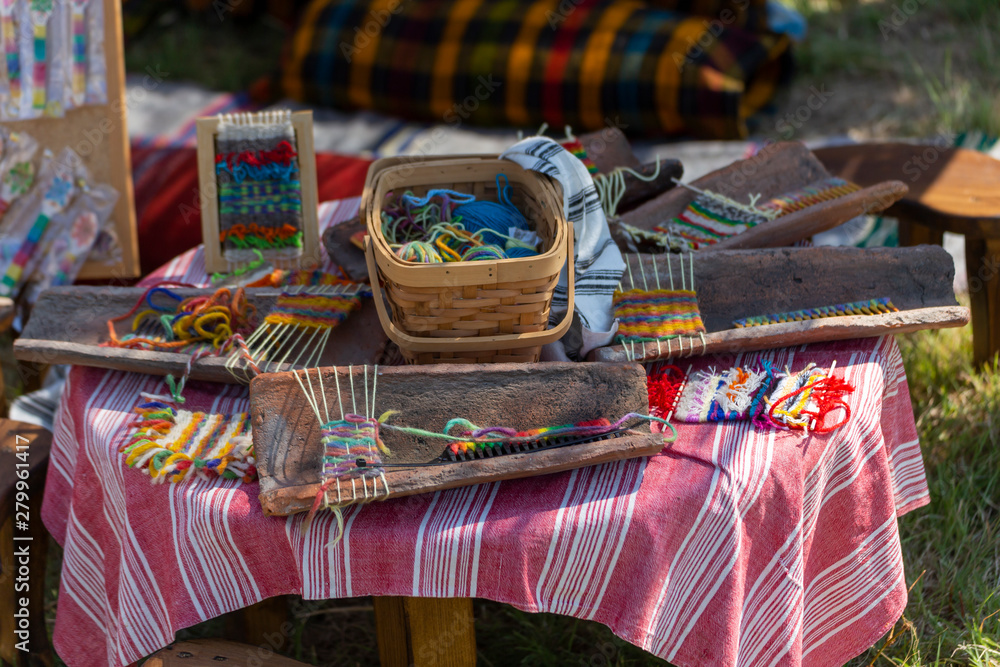 Fototapeta premium Old fashioned knitting technique
