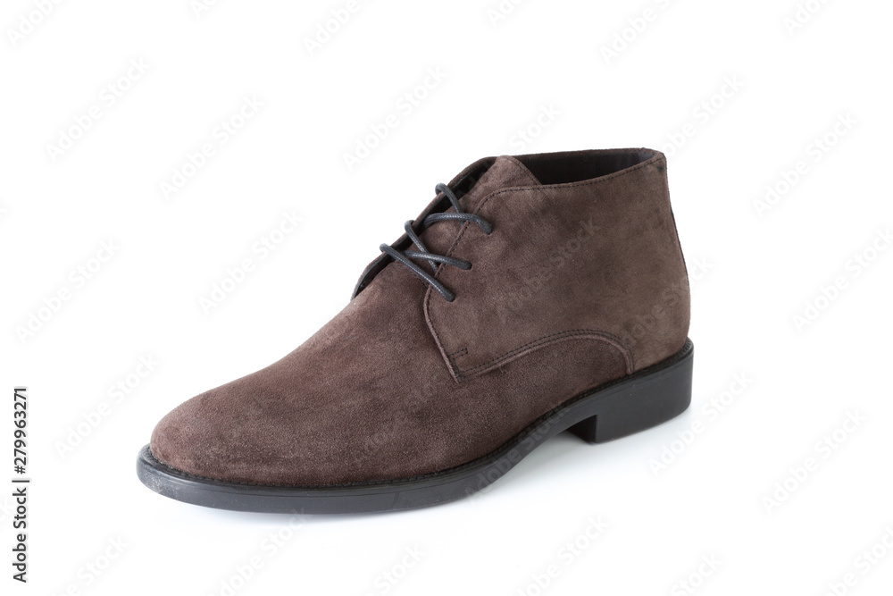 Brown formal male leather shoes isolated on white background Brown formal male leather shoes isolated on white background