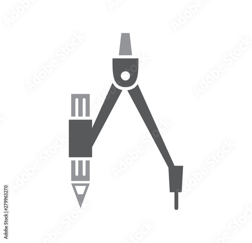 Measuring tool icon on background for graphic and web design. Simple illustration. Internet concept symbol for website button or mobile app.