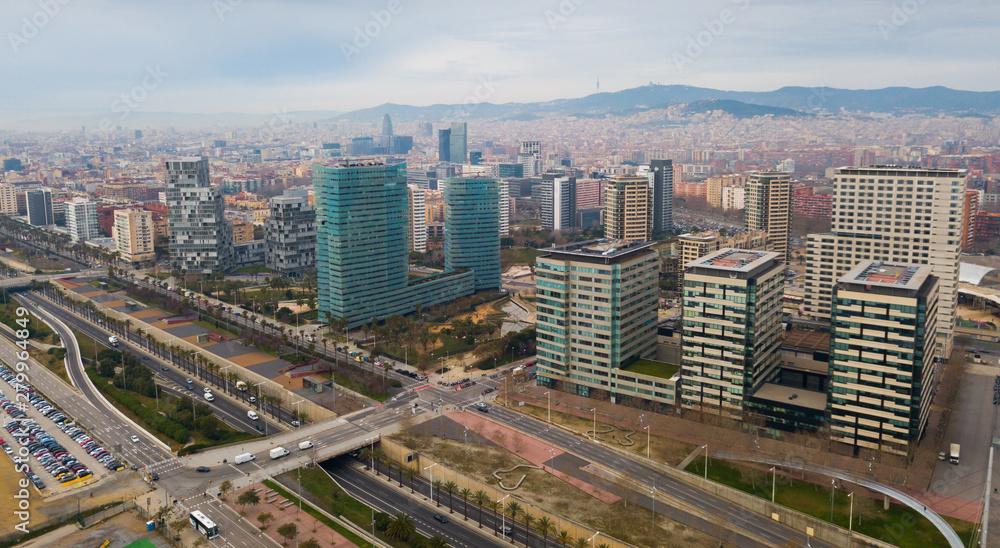 Panorama of coastal area of Barcelona