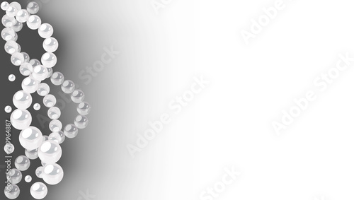 Vector background with pearl waves border. Template for wedding invitation, greeting card and other elegant designs.