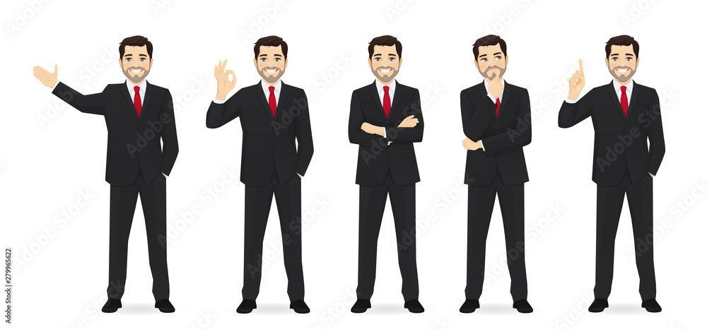 © Volha Hlinskaya - Business man set different gestures isolated vector illustration © Volha Hlinskaya - Business man set different gestures isolated vector illustration