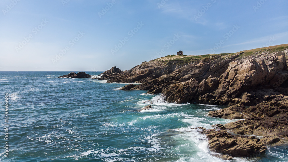 Aerial view of the French beach of 