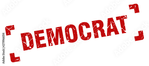 democrat stamp. democrat square grunge sign. democrat