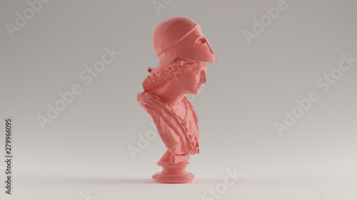 Obraz na plátně Pink Minerva Bust Sculpture 3d illustration 3d render