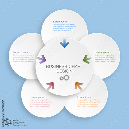 Business Chart Design, Vector Graphics, 5 Step	