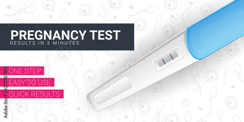 Pregnancy Test banner with hand draw background.