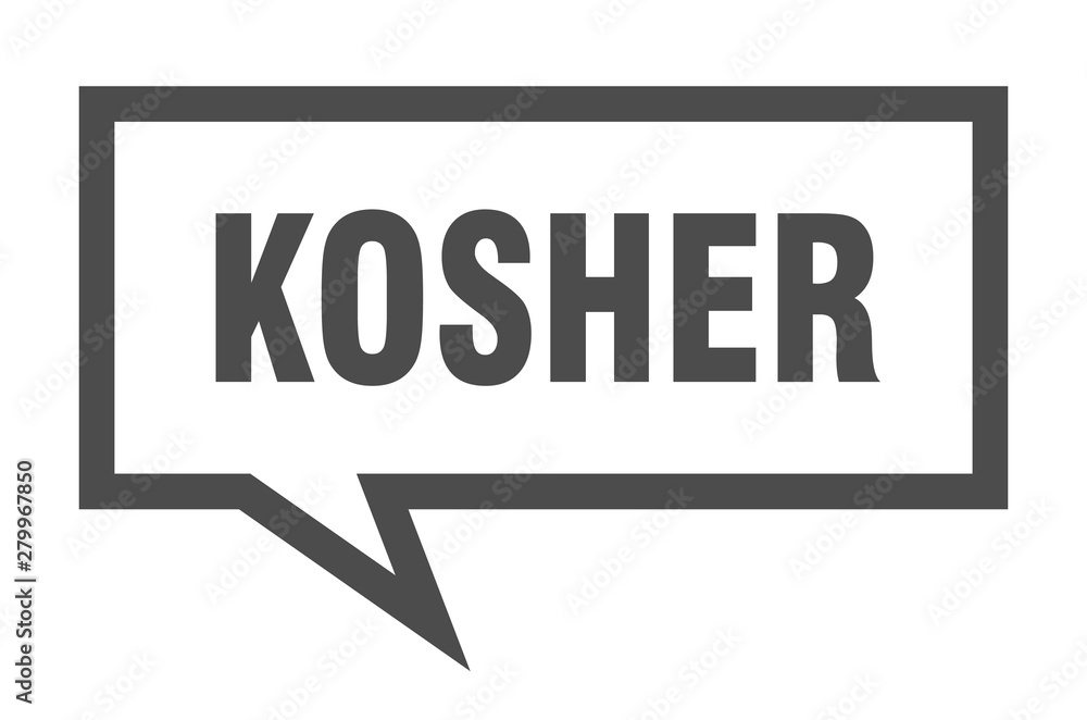 kosher sign. kosher square speech bubble. kosher