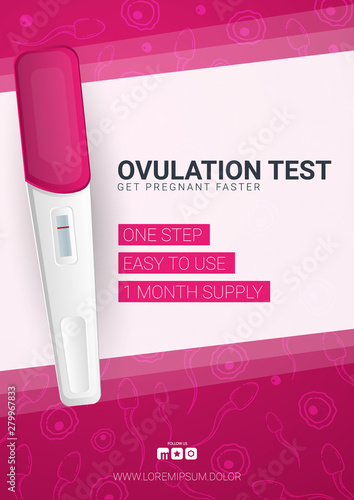 Ovulation Test. Planning Pregnancy banner with ovulation or pregnancy test. Female reproductive, fertility or hormone health concept.