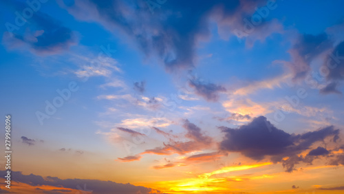 Beautiful sky with clouds background  Sky with clouds weather nature cloud blue  Blue sky with clouds and sun  Clouds At Sunrise.