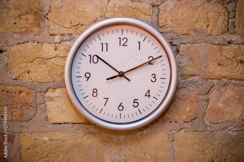 Wallpaper Mural Big white clock on a brick wall Torontodigital.ca