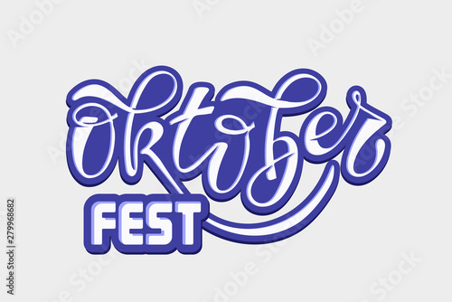 Oktober Fest - cute hand drawn doodle lettering label art poster