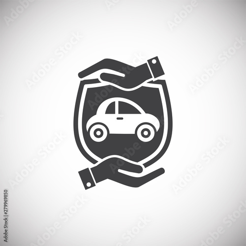 Insurance related icon on background for graphic and web design. Simple illustration. Internet concept symbol for website button or mobile app.