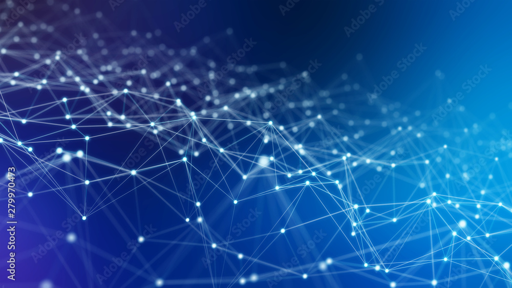 Abstract connection blue background network 3D rendering Abstract connection blue background network 3D rendering