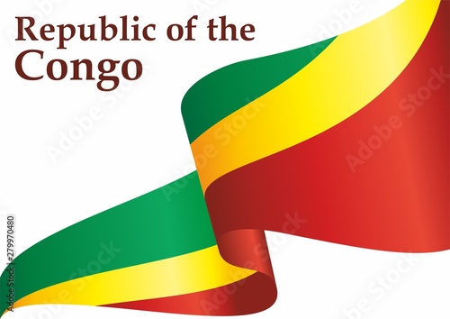 Flag of the Republic of the Congo, Republic of the Congo. Template for award design, an official document with the flag of the Republic of the Congo. Bright, colorful vector illustration for graphic a