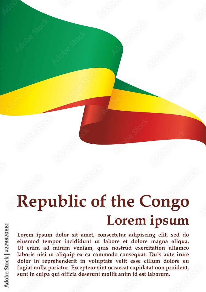 Flag of the Republic of the Congo, Republic of the Congo. Template for award design, an official document with the flag of the Republic of the Congo. Bright, colorful vector illustration for graphic a Flag of the Republic of the Congo, Republic of the Congo. Template for award design, an official document with the flag of the Republic of the Congo. Bright, colorful vector illustration for graphic a