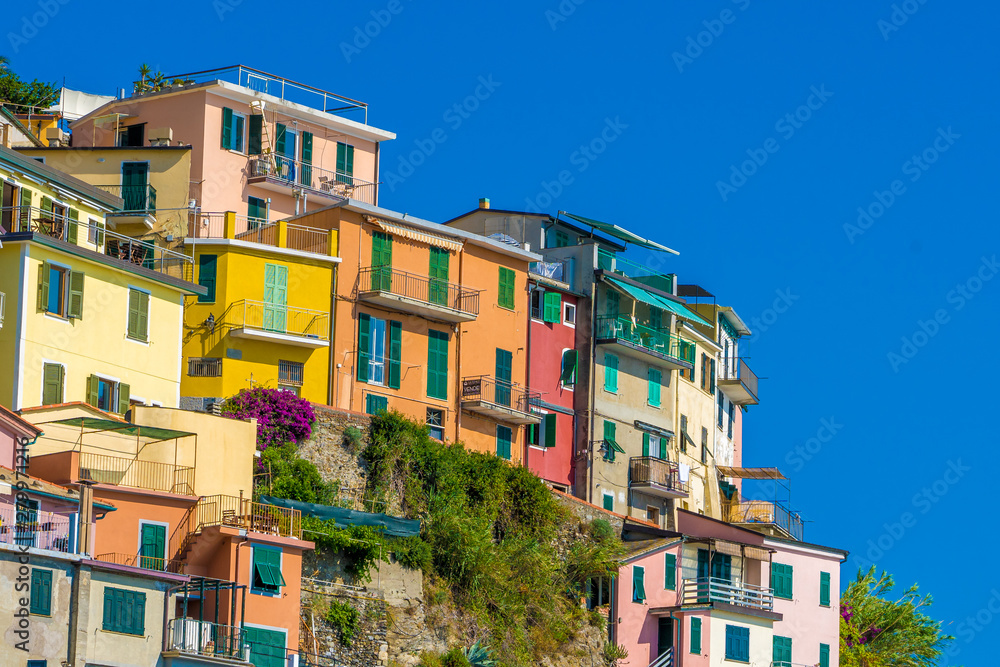 Manarola Italy is a small town, a frazione of the the province of La Spezia, Liguria, northern Italy. It is the second-smallest of the famous Cinque Terre towns